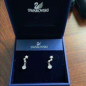 Swarovski Silver Star and Crystal Earrings